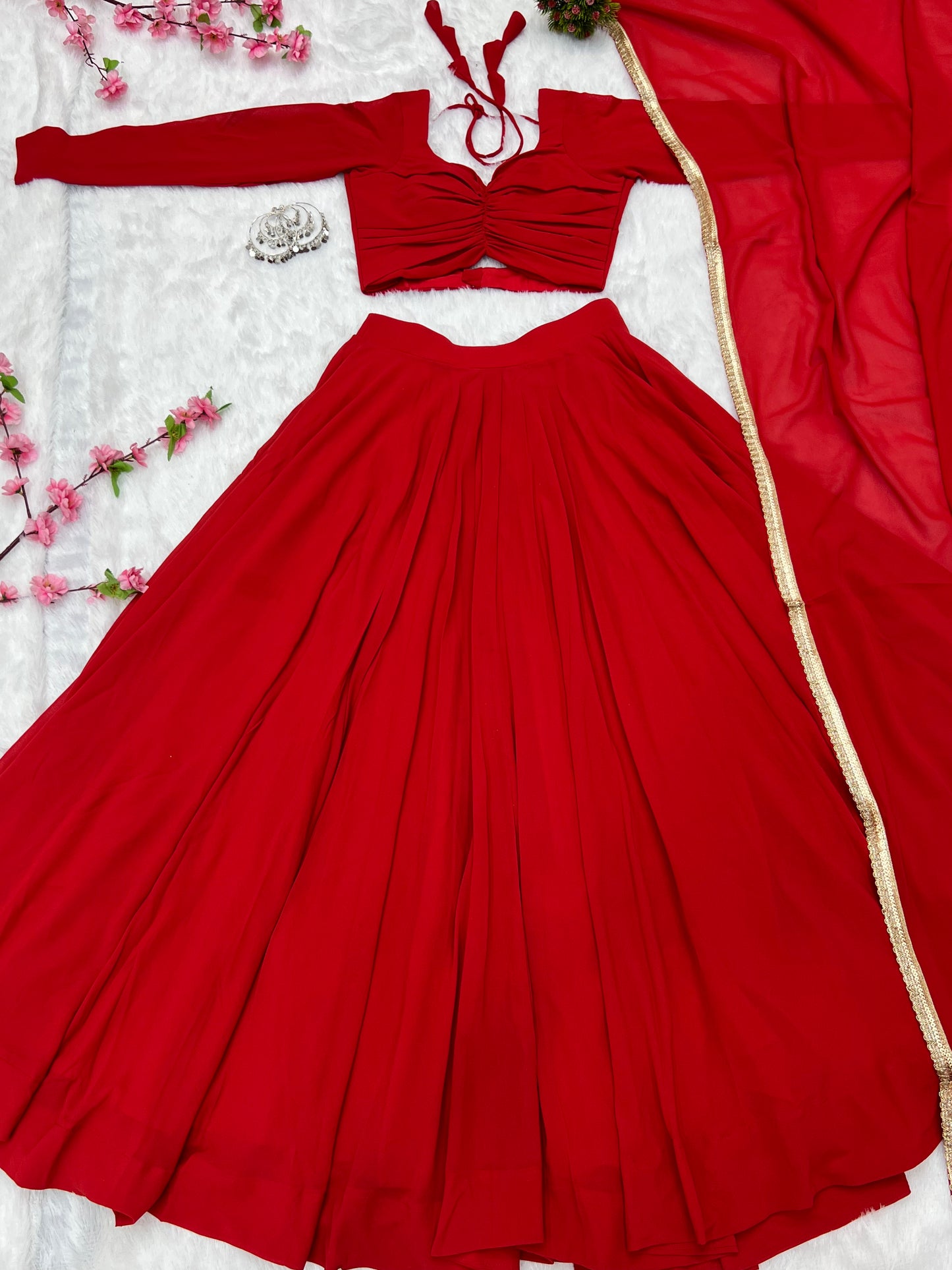 Latest Stitched Lehenga choli Dupatta Set for function wear