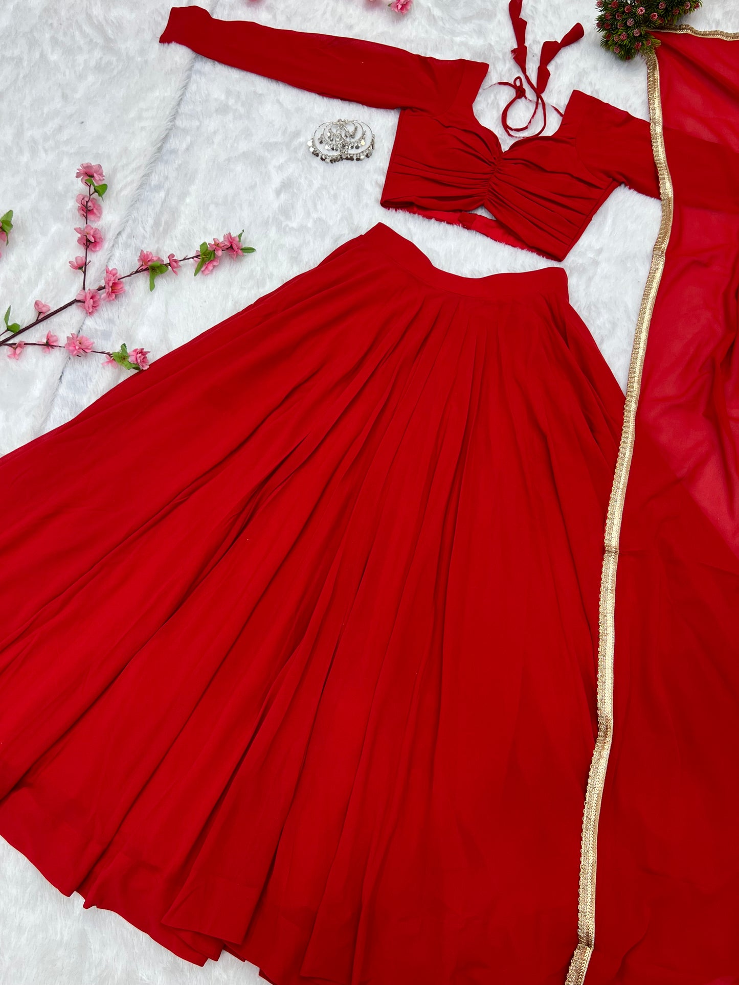 Latest Stitched Lehenga choli Dupatta Set for function wear