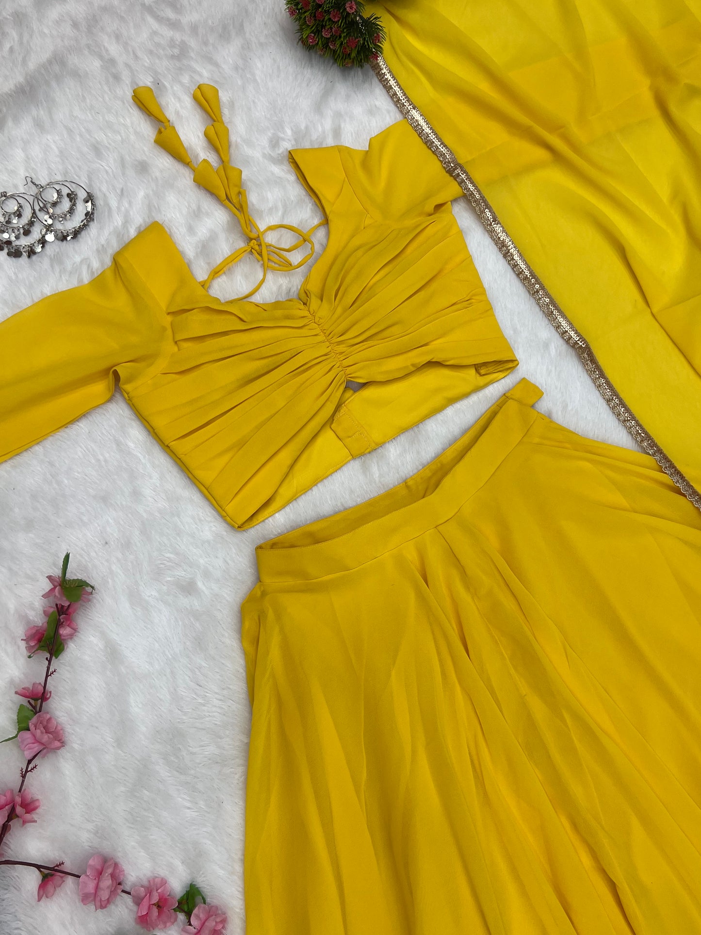 Latest Stitched Lehenga choli Dupatta Set for function wear