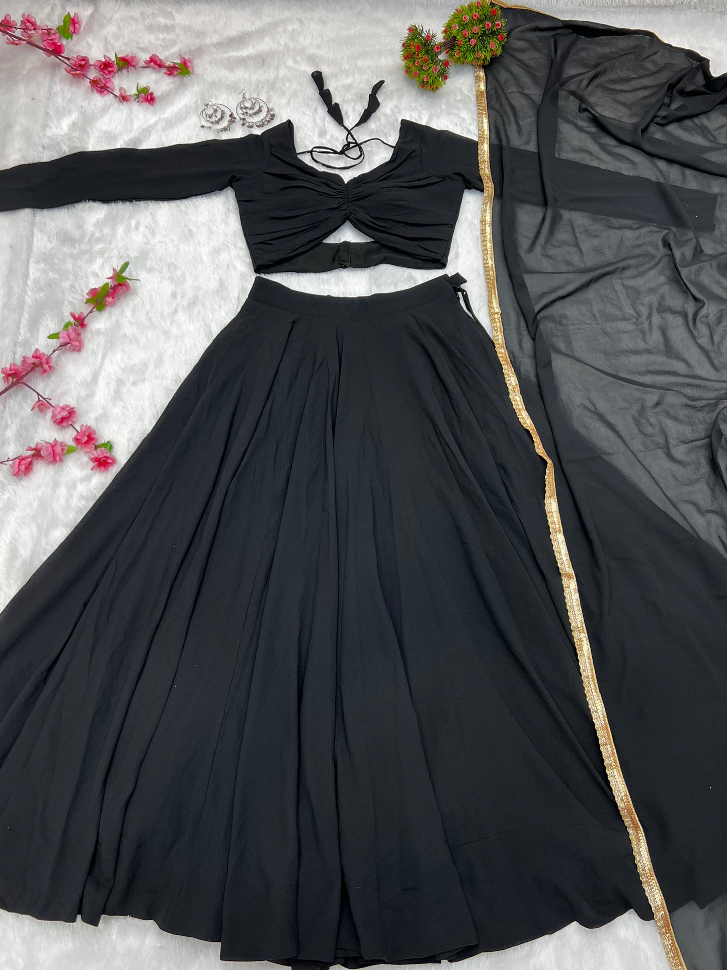 Latest Stitched Lehenga choli Dupatta Set for function wear