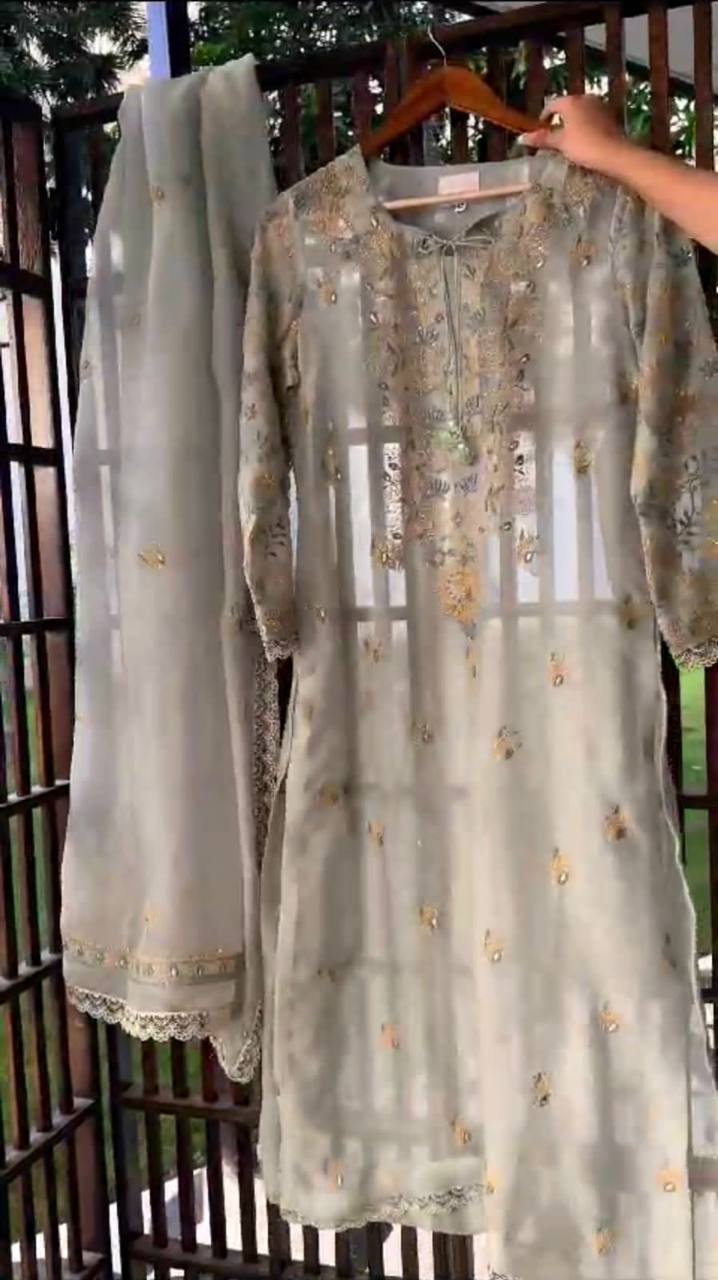 Mehendi Green Color Sequence Work Tibby Silk Salwar Suit