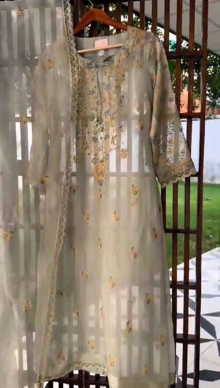 Mehendi Green Color Sequence Work Tibby Silk Salwar Suit