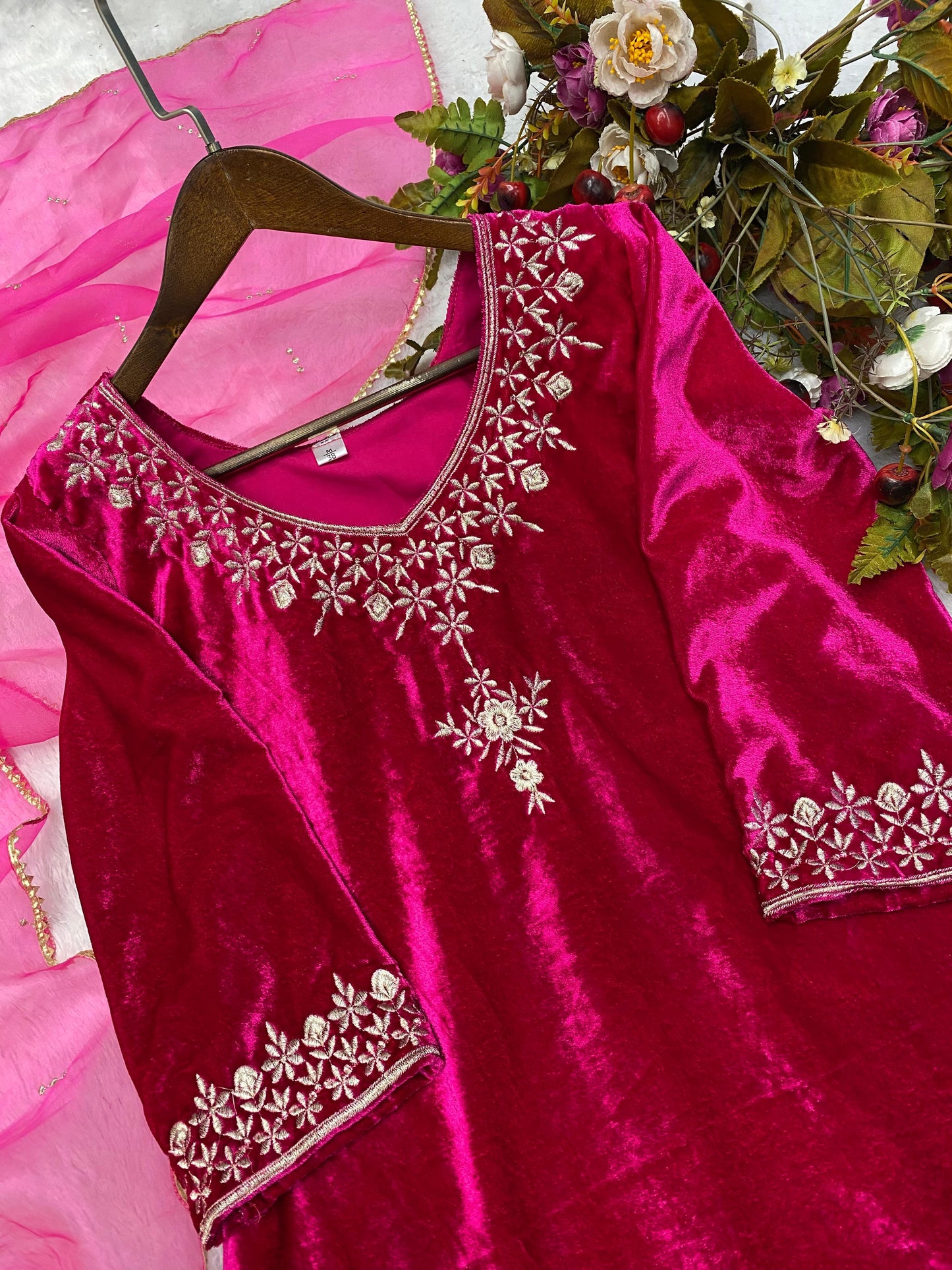 Rani Color Velvet Salwar Suit For Women
