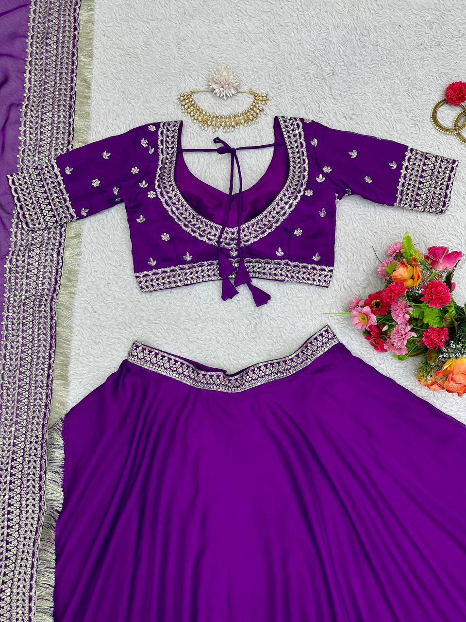 Purple Designer Lehenga For Women