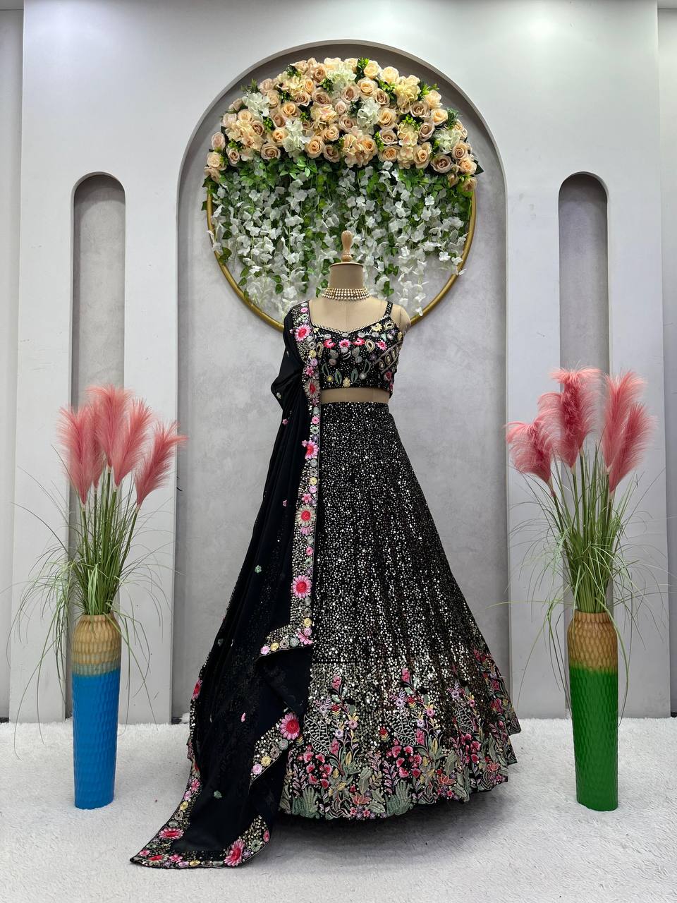 Black Party Wear Lehenga Choli For Women