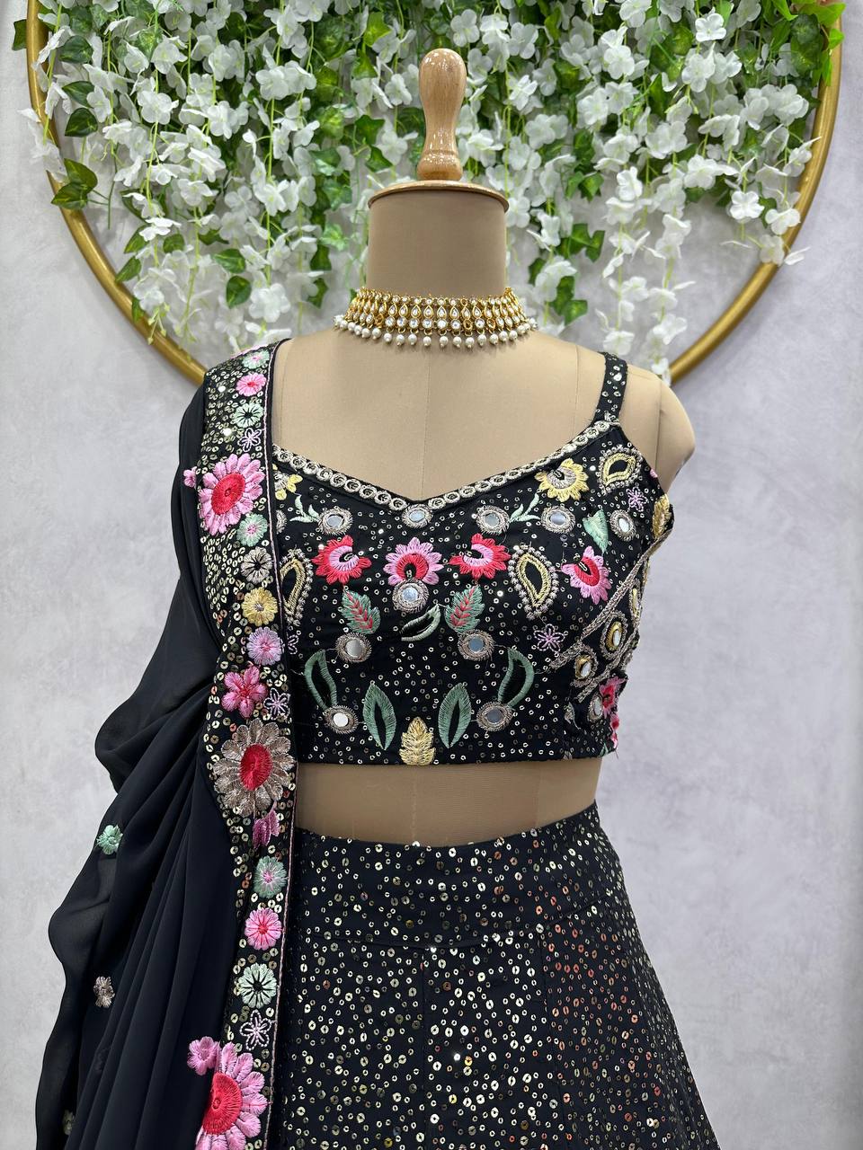 Black Party Wear Lehenga Choli For Women