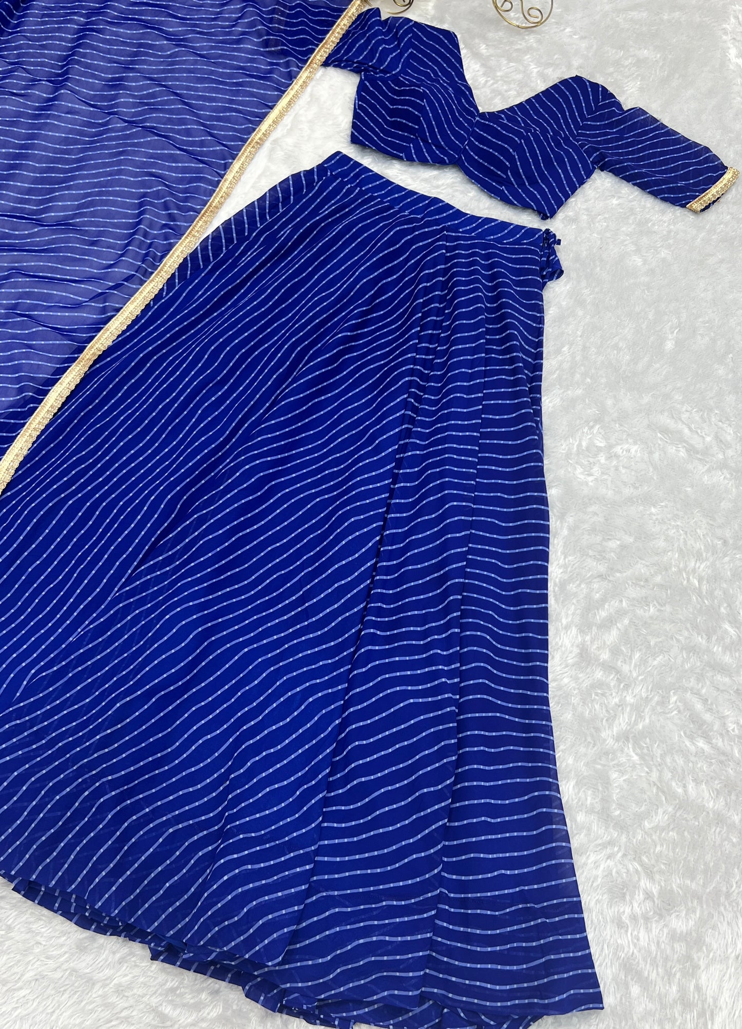 Blue Georgette Designer Lehenga Choli For Women