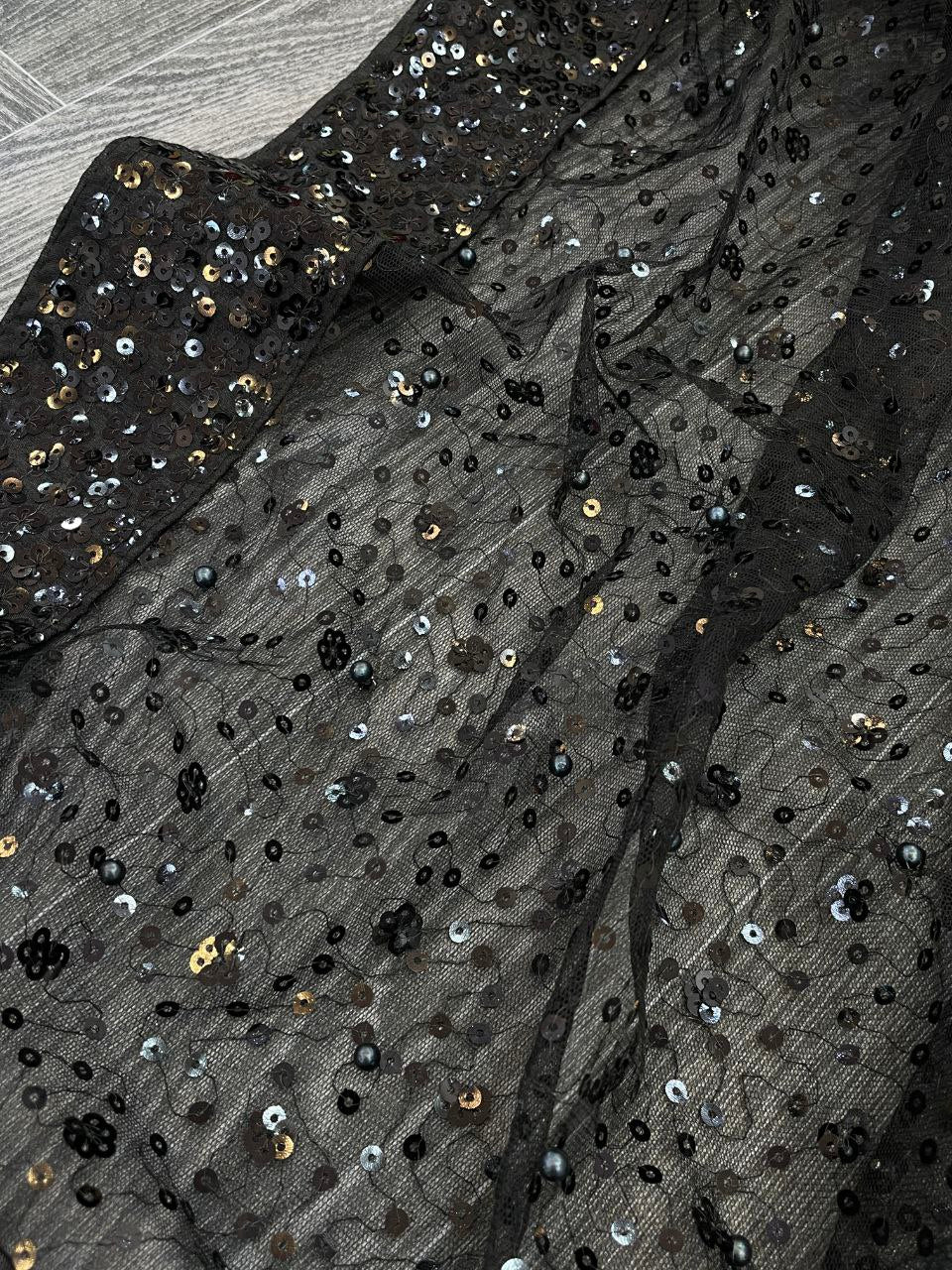 Net Sequence Embroidery Work Saree With Blouse