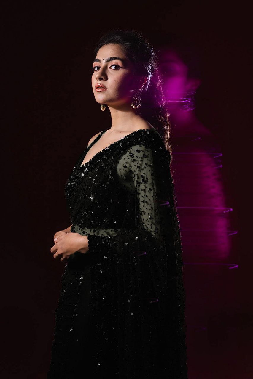 Net Sequence Embroidery Work Saree With Blouse