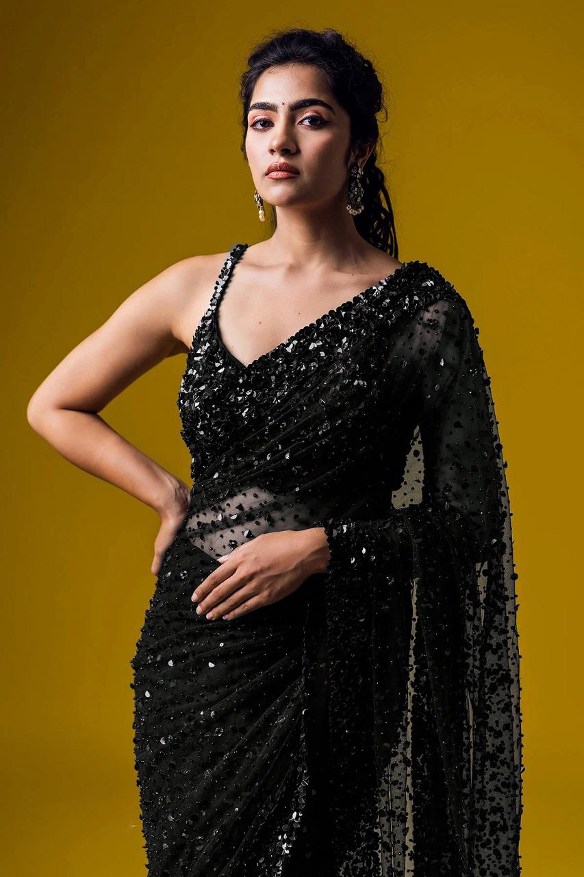 Net Sequence Embroidery Work Saree With Blouse