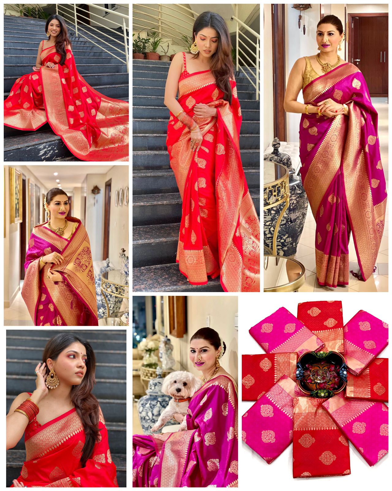 Soft Lichi Silk Jacquard Party Wear Saree with rich pallu