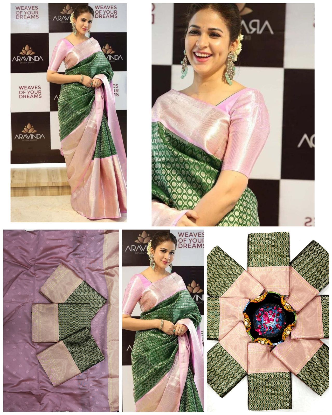 Party Wear Jacquard silk rich pallu saree with blouse