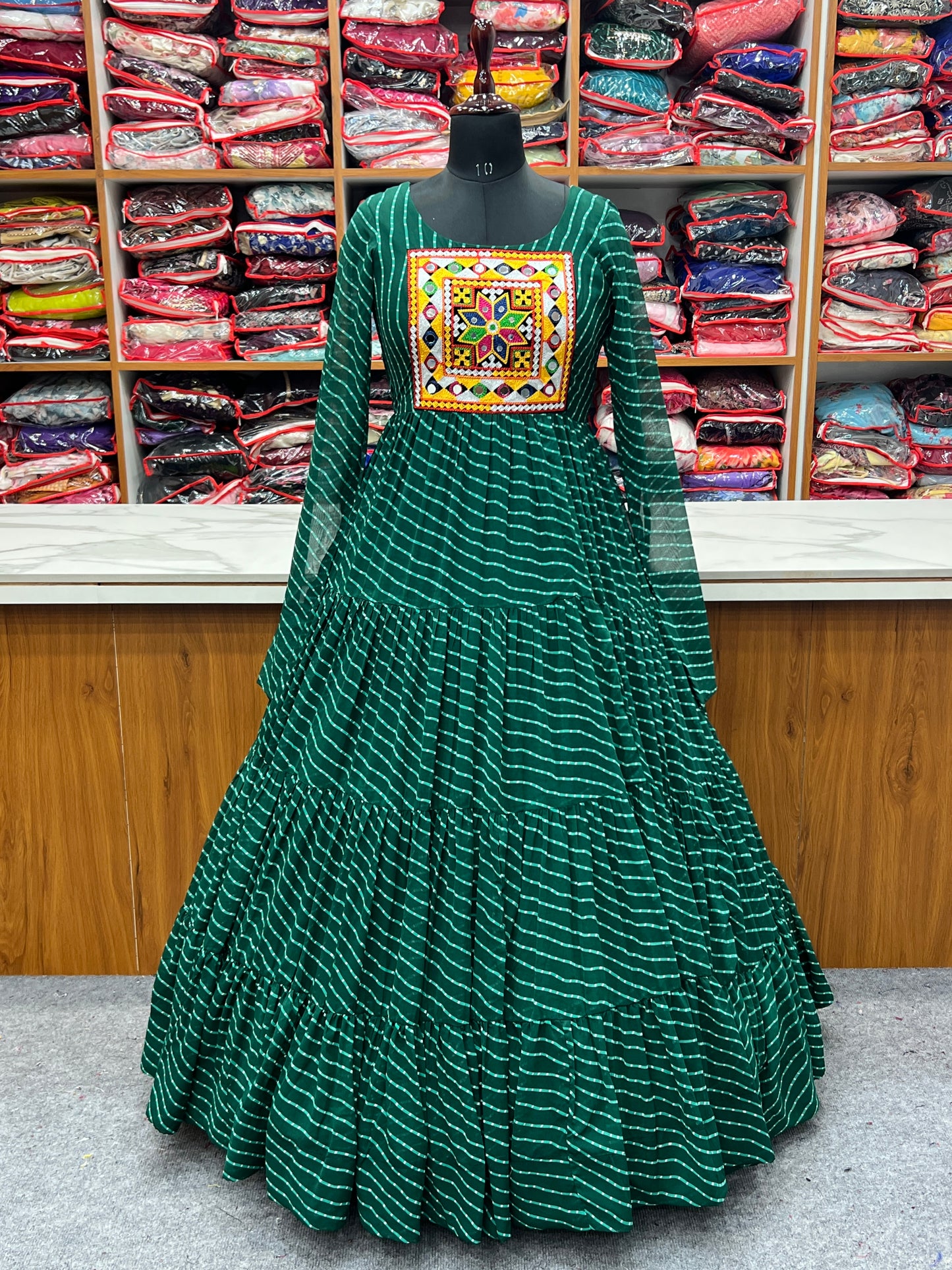Latest Trending Anarkali Gown Lehenriya Print