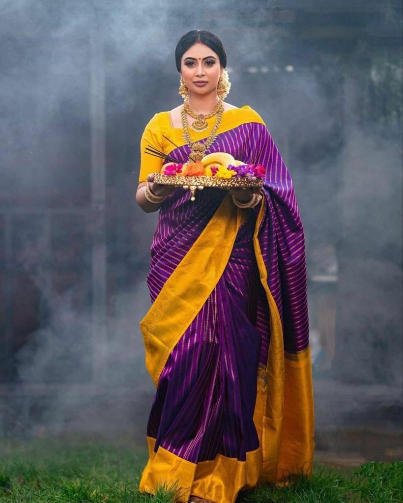 Reach Pallu Jacquard Saree For Women