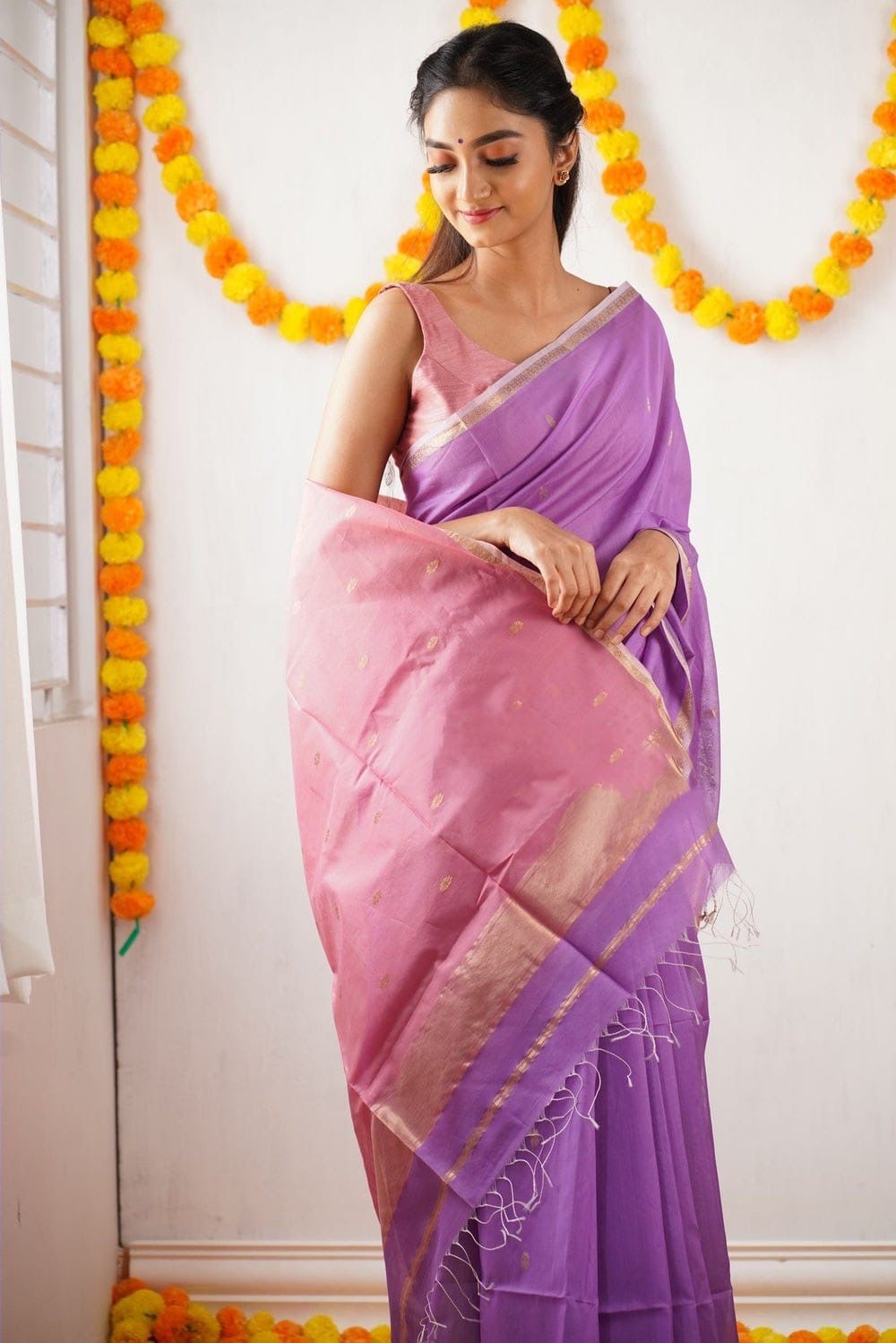 Latest slub Soft Cotton Rich pallu with jacquard saree with blouse