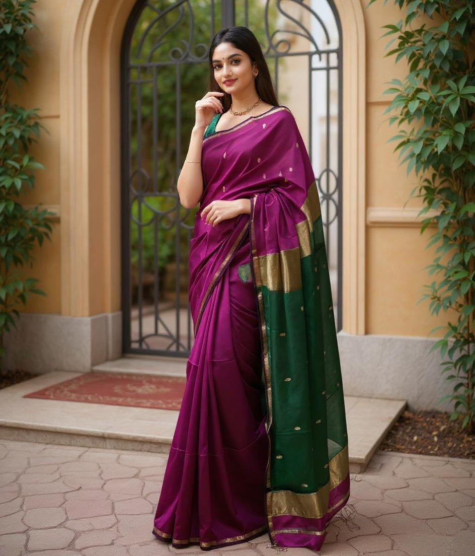 Cotton lilan Woven Design Saree For Women