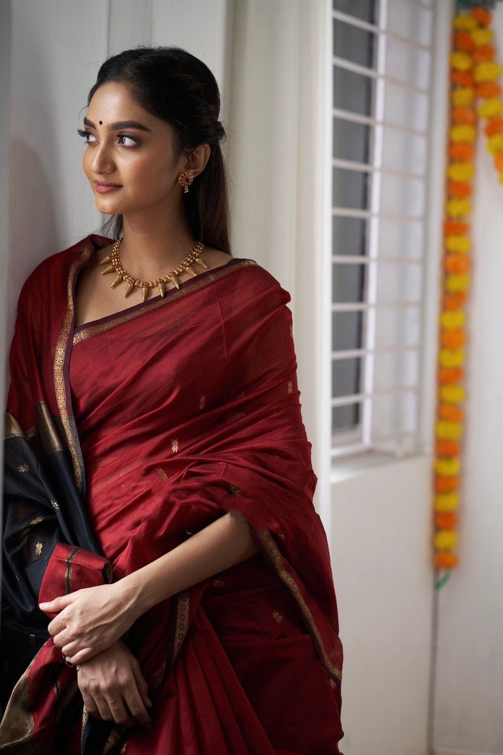 Latest slub Soft Cotton Rich pallu with jacquard saree with blouse