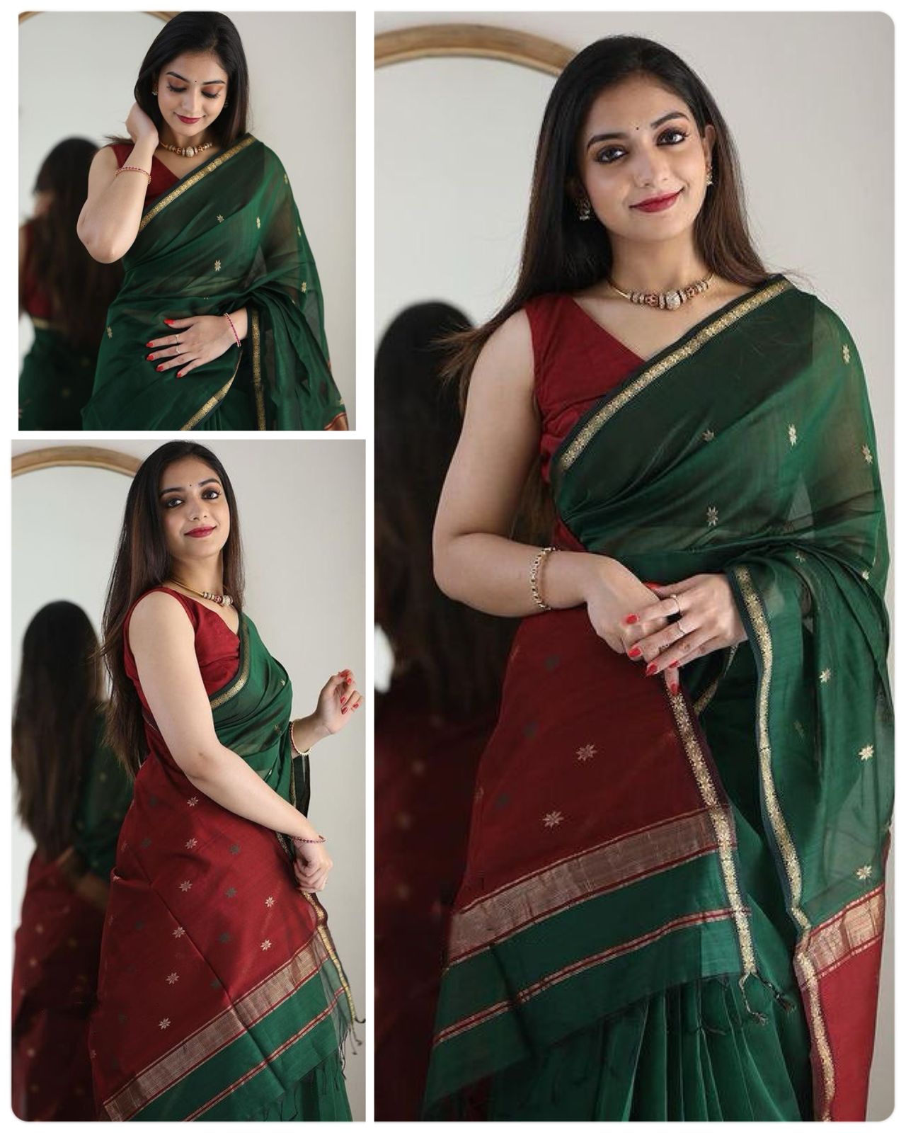 Latest slub Soft Cotton Rich pallu with jacquard saree with blouse