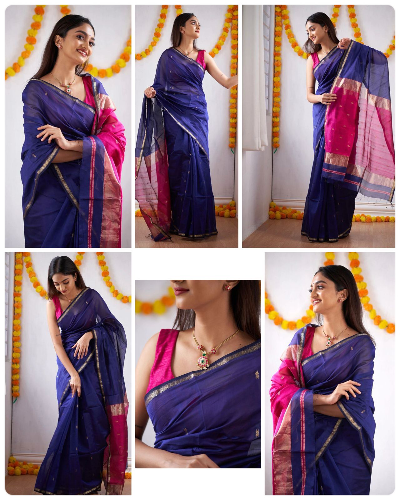 Latest slub Soft Cotton Rich pallu with jacquard saree with blouse