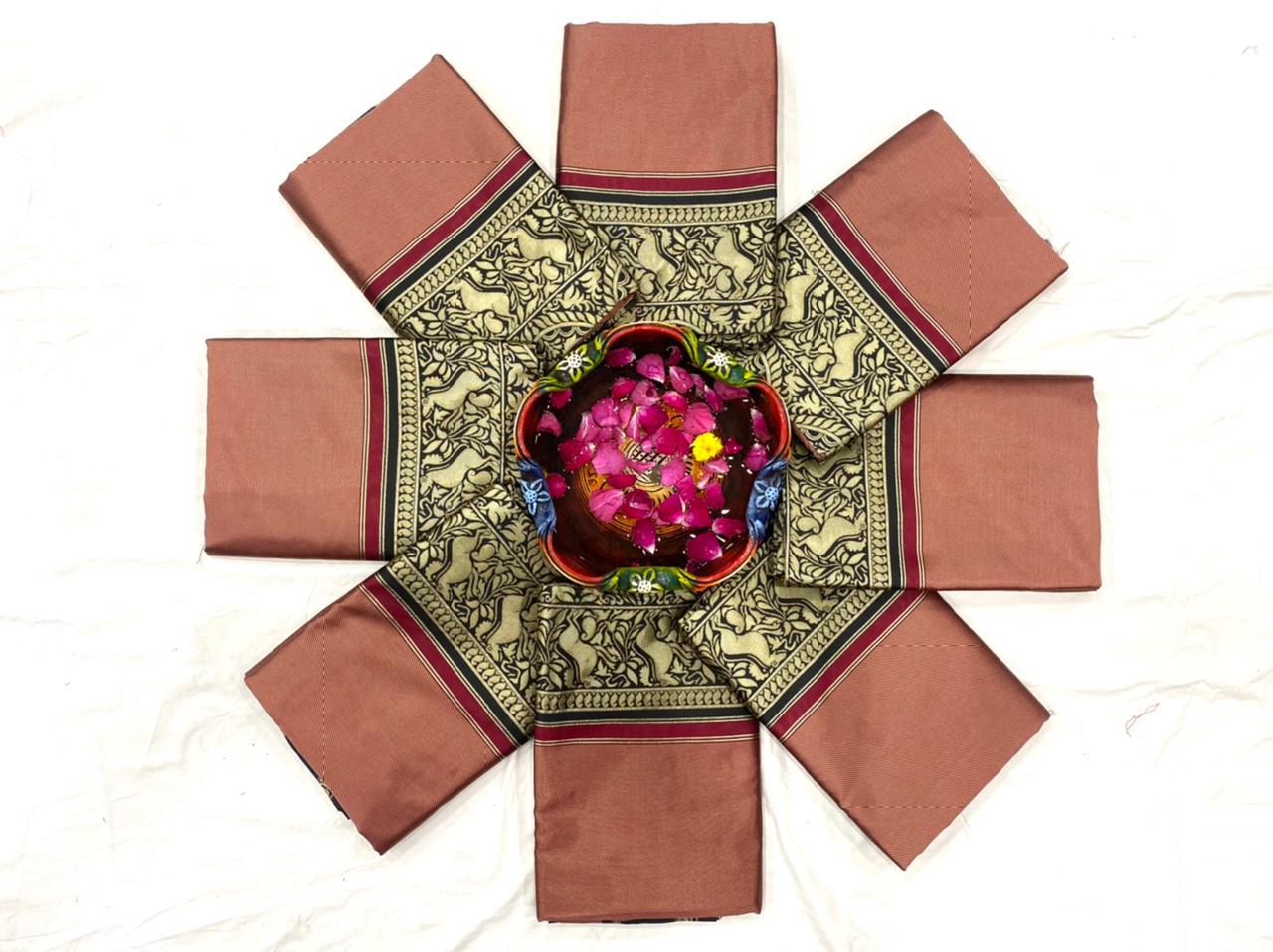 Reach Pallu Jacquard Art Silk Designer Saree With Blouse