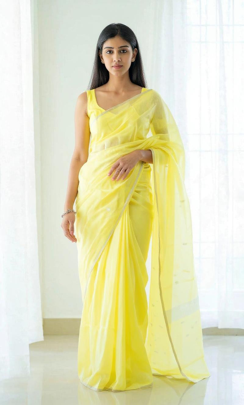 Latest cotton lilan Saree For Womem
