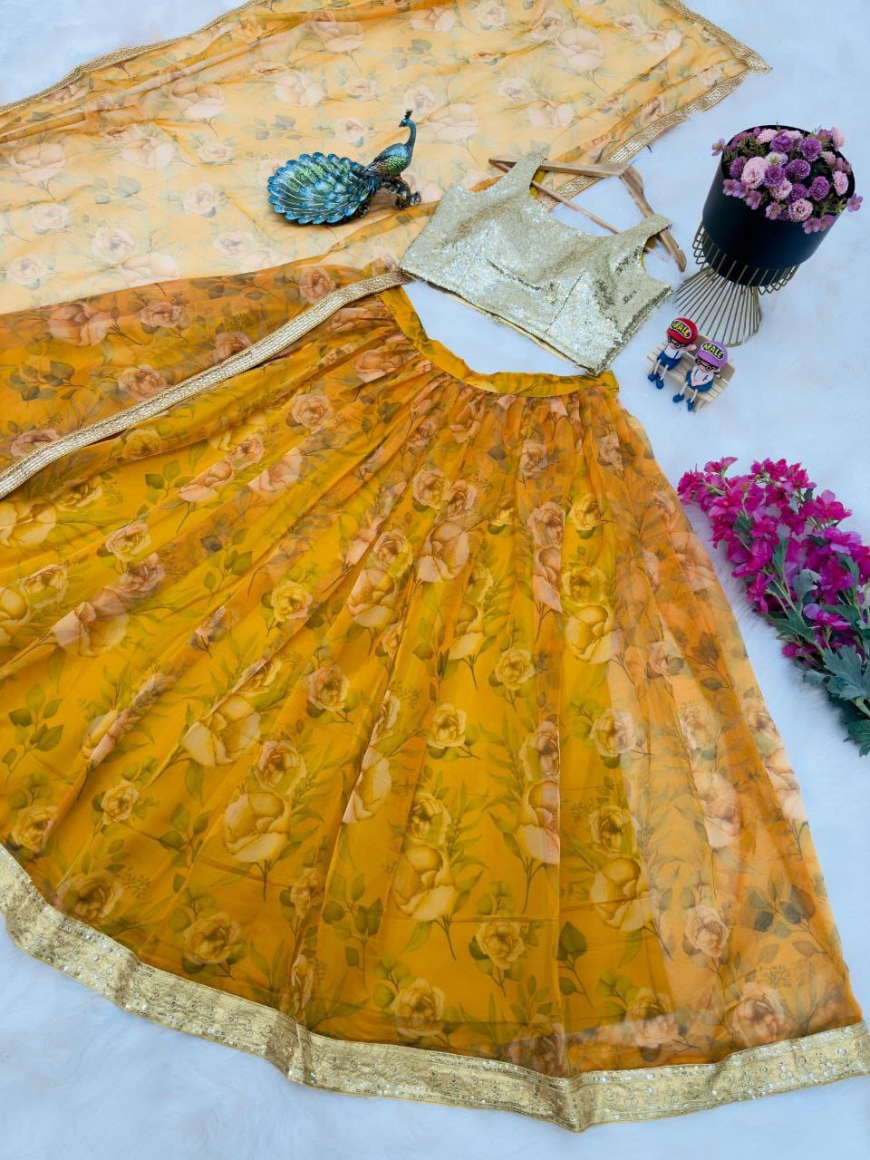 Haldi Color Designer Lehenga Choli For Women