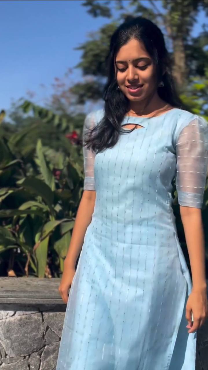 Latest Net Organza Sequence Work Ready Made Kurti