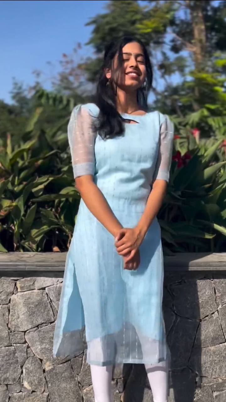 Latest Net Organza Sequence Work Ready Made Kurti