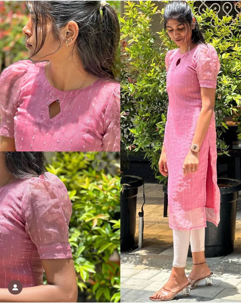 Latest Net Organza Sequence Work Ready Made Kurti