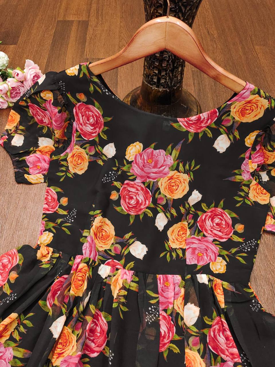 Latest Georgette Printed Design Georgette Ready Made Gown