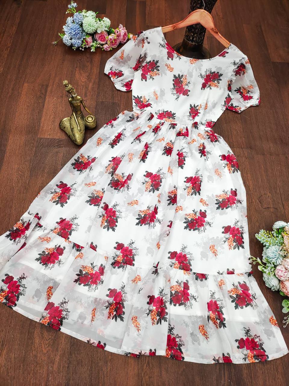 Latest Georgette Printed Design Georgette Ready Made Gown