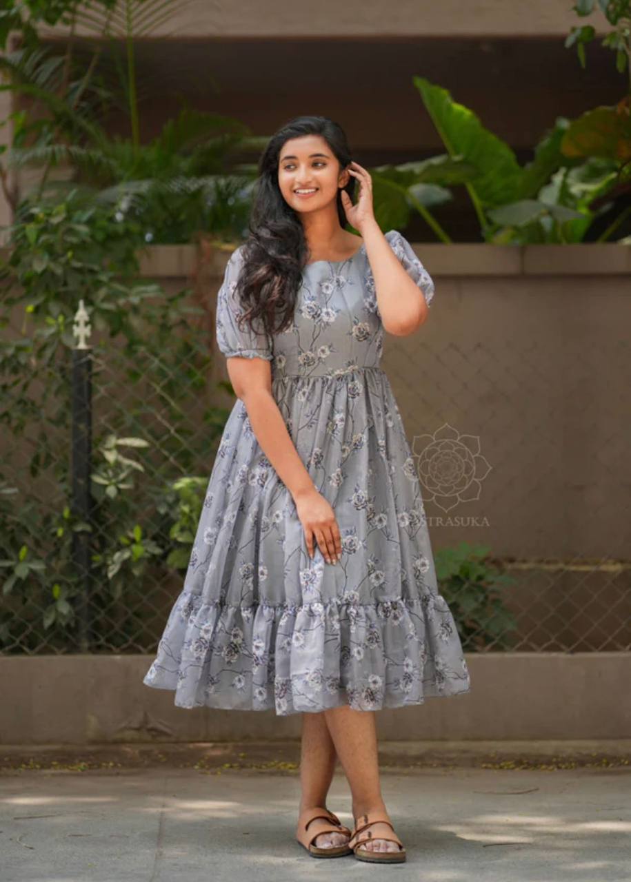Latest Georgette Printed Design Georgette Ready Made Gown