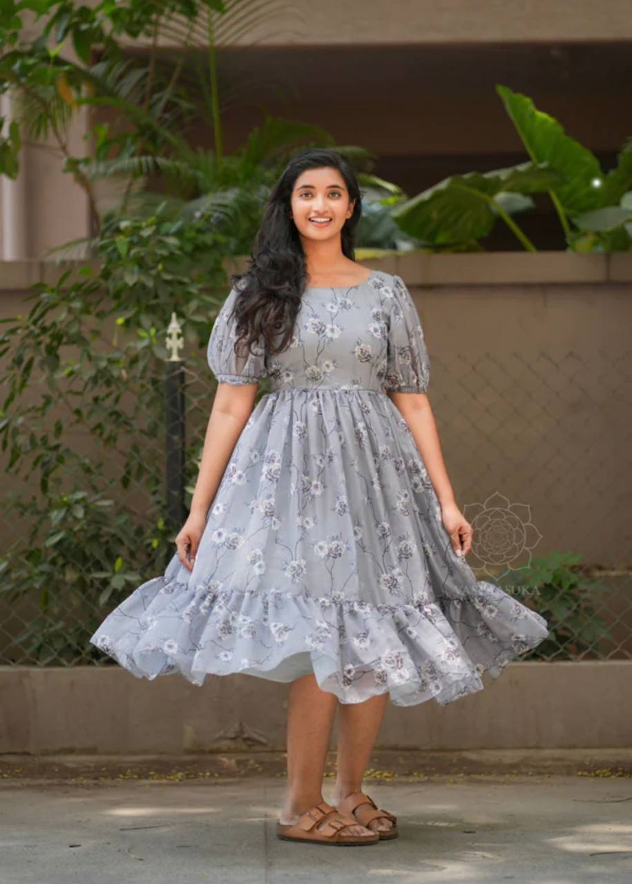 Latest Georgette Printed Design Georgette Ready Made Gown