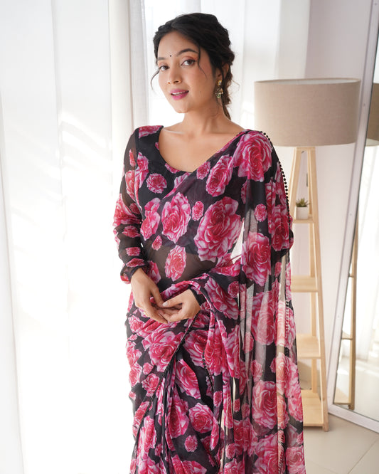 Ready To Wear Saree with Stitched Blouse