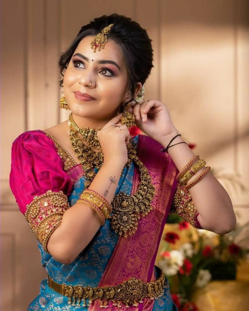 Soft lichi silk Saree Rich Pallu & Jacquard Work On All Over The Saree And Unstitched Blouse Piece