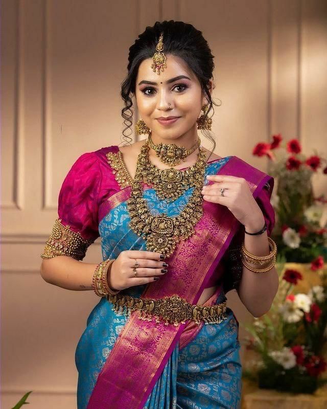 Soft lichi silk Saree Rich Pallu & Jacquard Work On All Over The Saree And Unstitched Blouse Piece