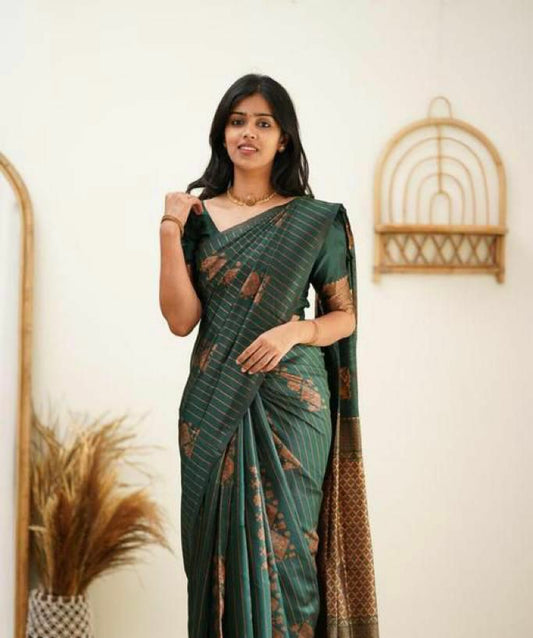 Latest Jacquard Work On All Over The Saree