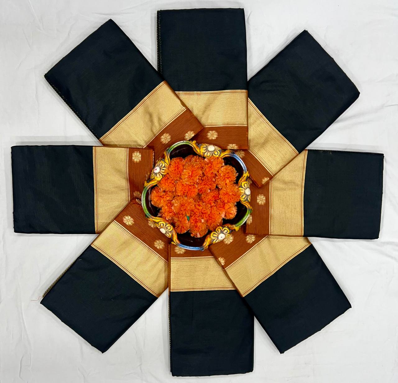 Unique Black Color Linen Weaving Work Saree Blouse