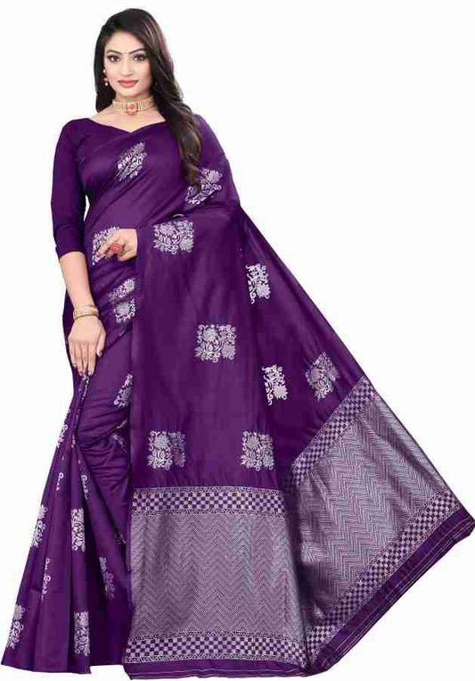 Elegant Soft Lichi Silk Saree with Intricate Jacquard Weaving