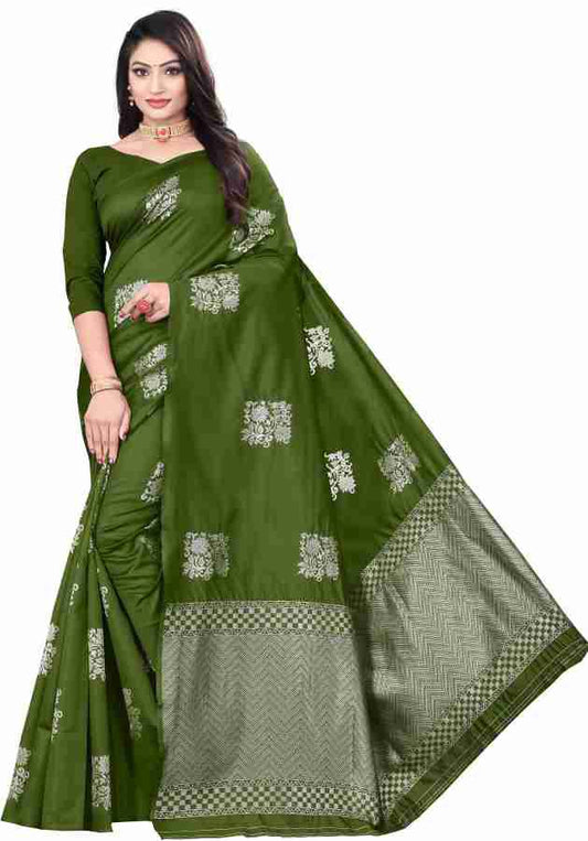 Green Color Silk Jacquard Saree