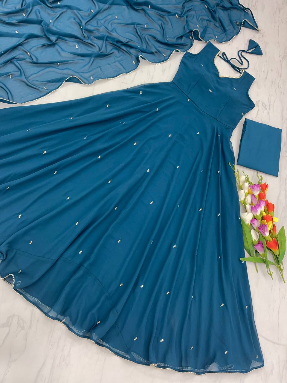 Attractive New Party Wear Look Gown & Dupatta Set