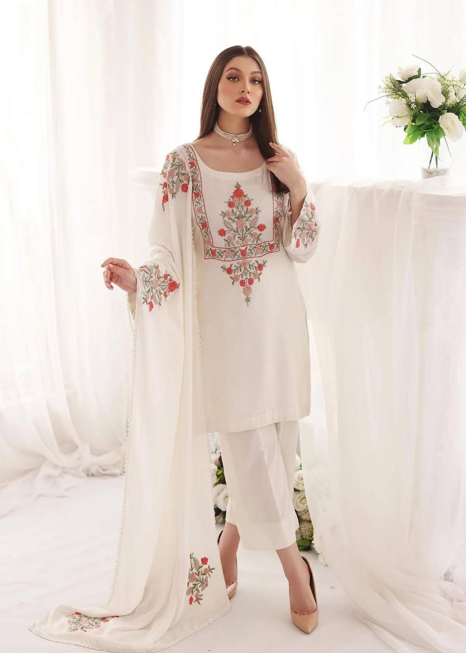 Beautiful Party Wear Look Top - Palazzo & Dupatta Set