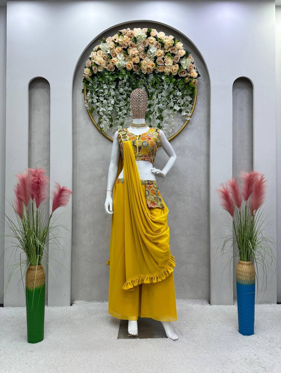 Amazing Georgette Zari Sequence Work Indo Western For Women