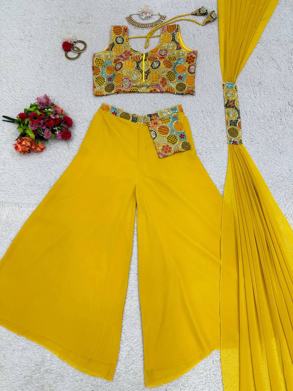 Amazing Georgette Zari Sequence Work Indo Western For Women