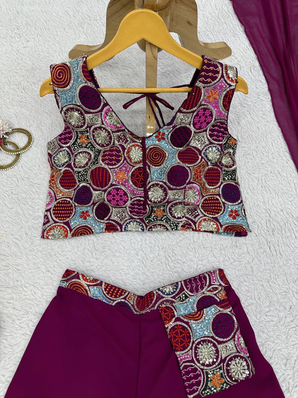Amazing Georgette Zari Sequence Work Indo Western For Women