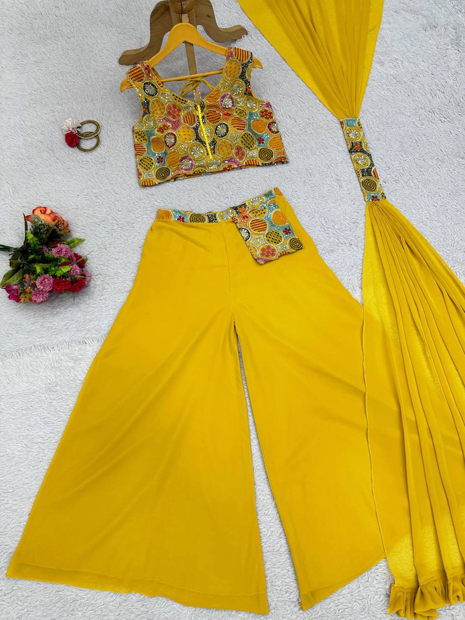 Amazing Georgette Zari Sequence Work Indo Western For Women