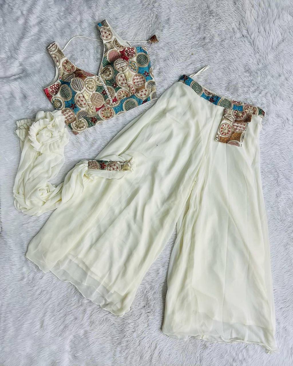 Amazing Georgette Zari Sequence Work Indo Western For Women