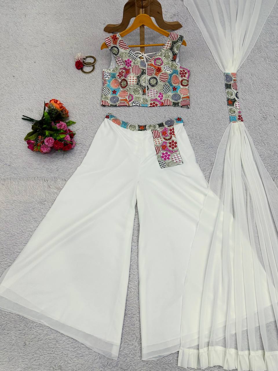 Amazing Georgette Zari Sequence Work Indo Western For Women