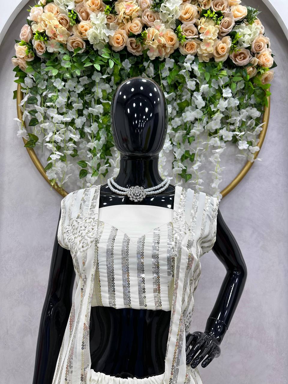 Party Wear Georgette Sequence Work Indo Western Suit For Women