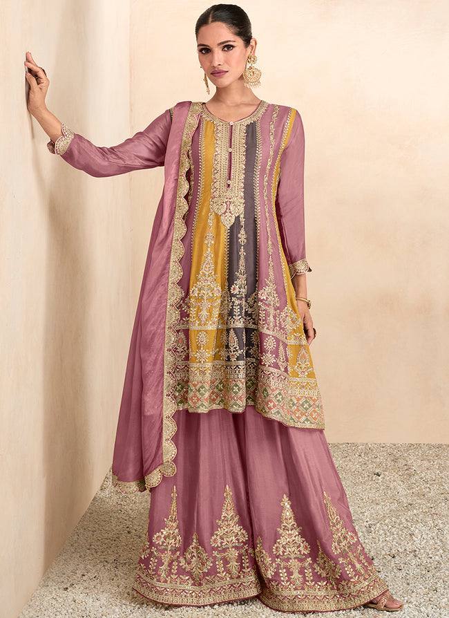 Heavy Embroidered Stitched Sharara Suit Set With Dupatta